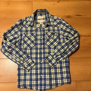 Dutch Plains Kids' Plaid Button Down Shirt - Blue & Green